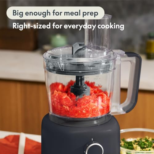 bella CHOP Deluxe 10-Cup Food Processor with Built-In Storage, Slate