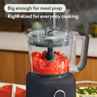 bella CHOP Deluxe 10-Cup Food Processor with Built-In Storage, Slate