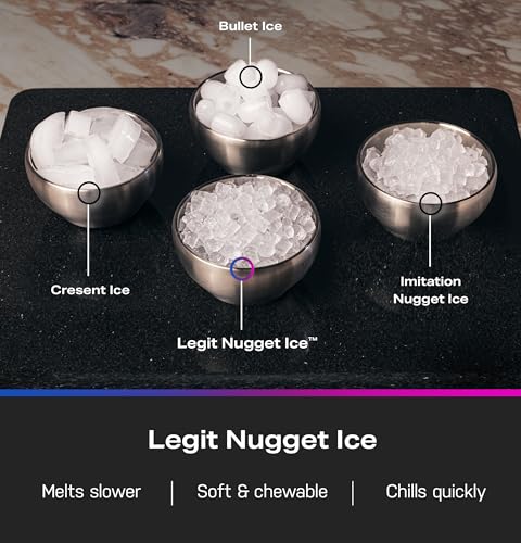 GE Profile Opal 2.0 XL with 1 Gallon Tank, Chewable Crunchable Countertop Nugget Ice Maker, Scoop included, 38 lbs in 24 hours, Pellet Ice Machine with WiFi & Smart Connected, Stainless Steel