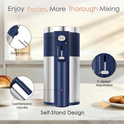 CHIDOLL 600W Hand Mixer, 5-Speed Electric Hand Held Mixer for Baking, Lightweight Stainless Steel Hand Beaters *2 & Dough Hooks*2 with Eject Button, Kitchen Mixer for Cream, Cookies, Dough