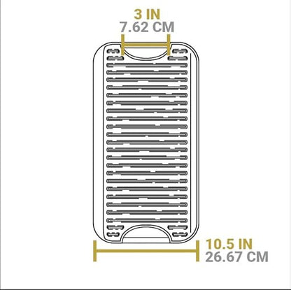 Lodge Pro-Grid Reversible Grill/Griddle - 20 Inches x 10.5 Inches - Dual-Sided Cast Iron Griddle - Double Burner Grill - Even Heat Distribution - PFAS-Free Non-Toxic Cookware