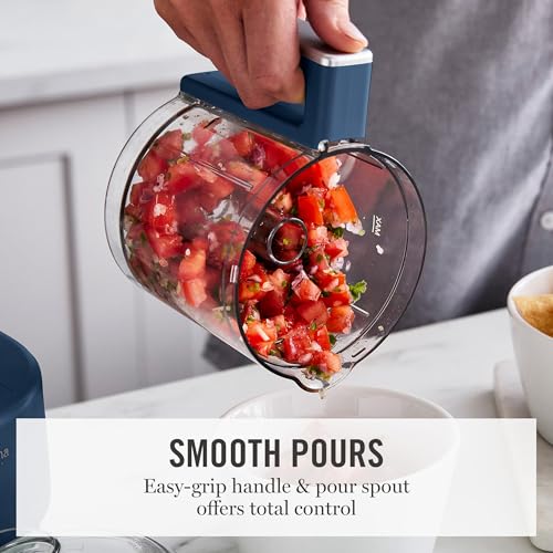 Martha Stewart 3 Cup Electric Vegetable Chopper, Mini Food Processor, Navy