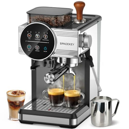 Espresso Coffee Machine with Grinder and Frother, Cold Brew, 20 Bar