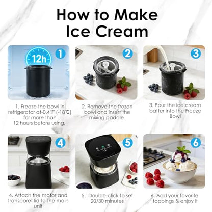 KITOART Mini Electric Ice Cream Maker Machine, USB-C Rechargeable