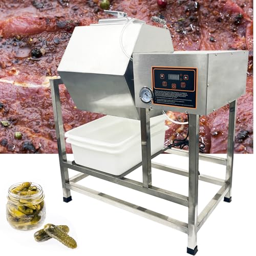 TECHTONGDA 80L Meat & Vegetable Tumbler Marinator, Vacuum Curing Marinating Tumbling Rolling Machine for Chicken Steak, Sausage & More, Food Tumbler Marinating Machine with Bidirectional Rotation