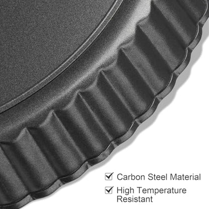 Mooisco Tart Pan Removable Bottom 8 Inch Tart Pans Round Nonstick Quiche Pan Carbon Steel Quiche Baking Dish with Fluted Edges Fruit Tart Molds for Baking Pie Mold Pizza Chiffon Cake Dessert