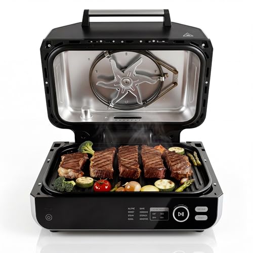 OLIXIS Electric Grill Indoor & Outdoor, 8-in-1 Multifunctional BBQ Grill