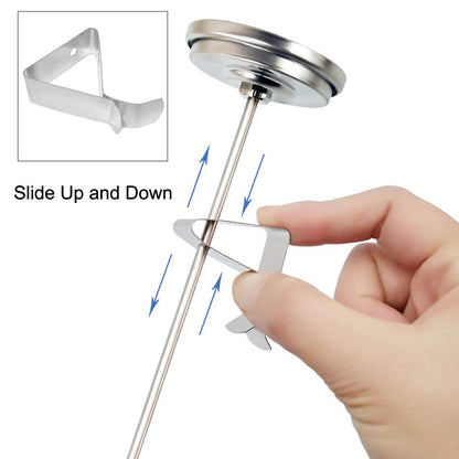 KT THERMO Candy/Deep Fry Thermometer with 12'' Stainless Steel Food Grade Probe and Clip, Fast Instant Read Large 2" Dial,Temperature Range 50 to 550 ºF / 20 to 280°C