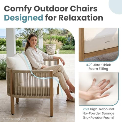 DAYARUS Wicker Patio Sofa Furniture Outdoor Loveseat Balcony Couch, Beige