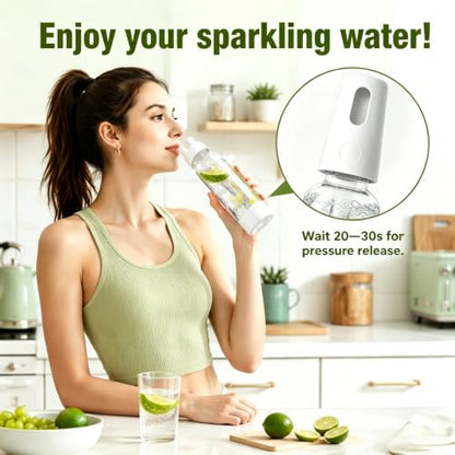 Soda Siphon 1L, Portable Sparkling Water Maker, Carbonated Soda Maker