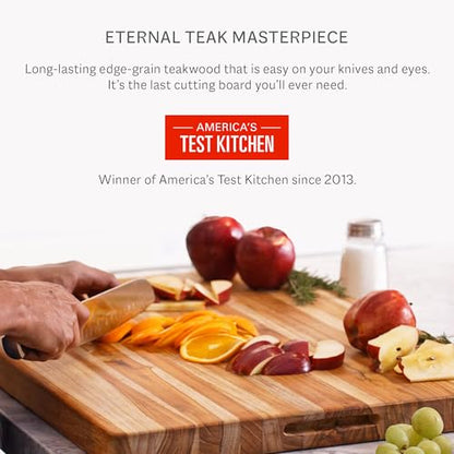 Teakhaus Carving Board with Juice Groove - Extra Large (XL) Teak Wood Cutting Board 24”L x 18”W x 1.5” Thick - Sustainably Harvested & FSC Certified - Knife Friendly with Beeswax Oil Finish