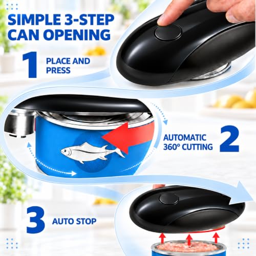 PPLJQS black Cordless Electric Can Opener, Rechargeable Kitchen Gadget
