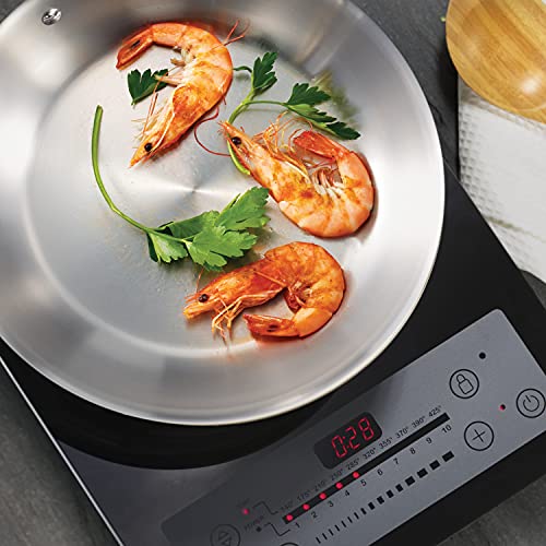 Tramontina Signature Tri-Ply Clad Stainless Steel 12-Inch Large Frying Pan, Induction-Ready Skillet, Dishwasher-Safe, NSF-Certified, Made in Brazil