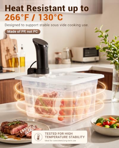 EVERIE 12QT Sous Vide Container BPA-Free with Reinforced Hinged Lid