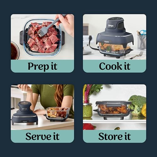 Ninja Crispi Glass Air Fryer, 4-in-1, Grey, FN101GY