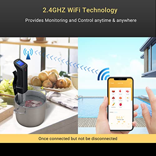 INKBIRD WIFI Sous Vide Cooker Bundle with 30PCS Sous Vied bags and Vacuum Sealer Pump, Sous Vide Starter Kits, Recipes on APP,1000W Sous-Vide Machine for Steak