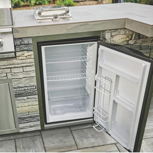 Bull Outdoor Products Contemporary Refrigerator – 4.5 cu. ft. Compact Stainless Steel Outdoor Fridge with Reversible Door and Full Temperature Control