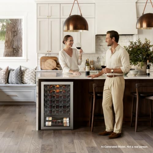 Ca'Lefort 46 Bot Wine Fridge 3-Color LED & Double door for Home/Bar/Office