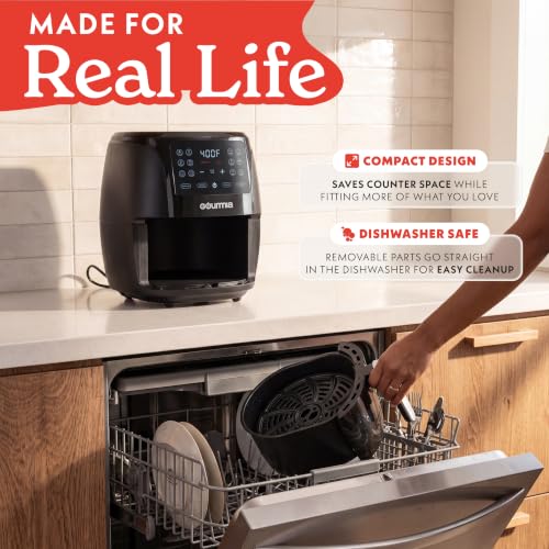 Gourmia Air Fryer - 4 Qt Basket Capacity, 12 Cooking Presets, Black