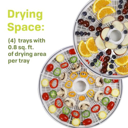 Nesco FD-61 Snackmaster Encore Food Dehydrator for Great Jerky and Snacks, 4 Trays, Gray