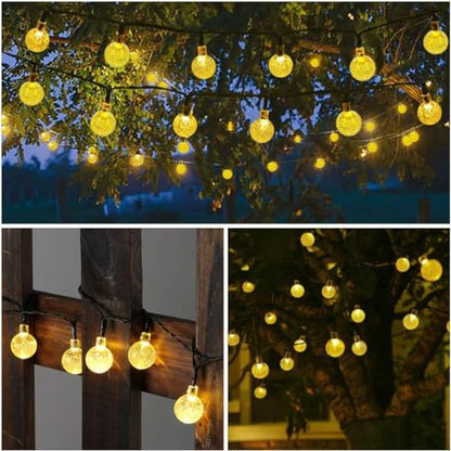 Toodour Solar String Lights Outdoor Waterproof, 56ft 100 LED Globe String Light with 8 Mode, Crystall Ball Lights Solar Patio Lights for Garden, Lawn, Patio, Gazebo, Yard, Outdoor Decor - Warm White