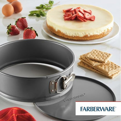 Farberware Nonstick Bakeware 9-Inch Round Springform Pan, Gray