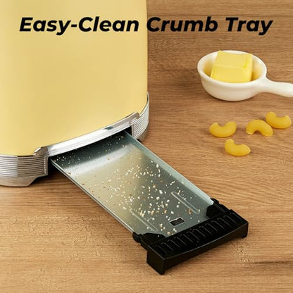 Culinaid Toaster 2 Slice Retro Stainless Steel, Yellow