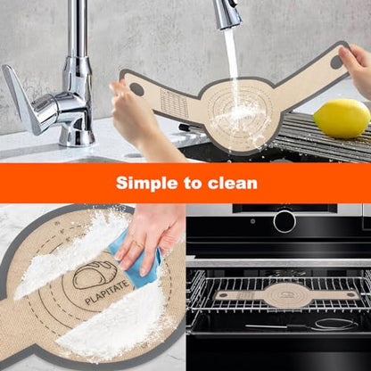 PLAPITATE Silicone Bread Sling for Dutch Oven Liners, Non Stick 2 PCS, Easy Clean Reusable Silicone Bread Baking Mat with Long Handles, Easy to Transfer Sourdough Bread, Round