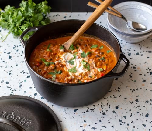 Lodge Cast Iron Set - 5-Piece Set - Pre-Seasoned Kitchen Set - Skillets, Griddle & Dutch Oven Included - PFAS-Free Non-Toxic Cookware
