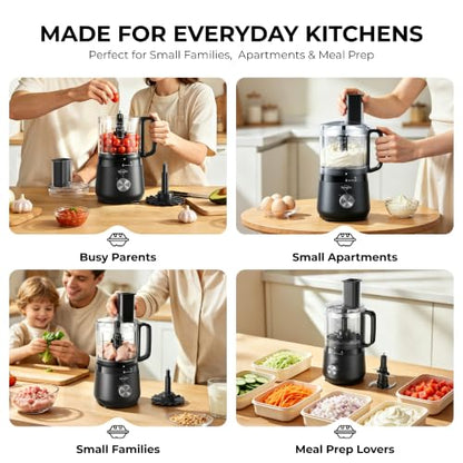 Sangcon 400W 4-Cup Mini Food Processor, Chop, Whip, Slice & Shred