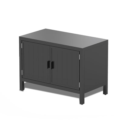 YuanDesign Aluminum Outdoor Kitchen Island with Storage & Grill Prep Table - Freestanding BBQ Cabinet with Protective Cover for Deck, Patio