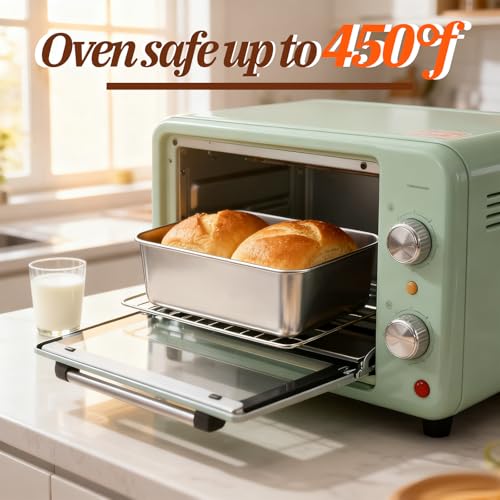 8pcs Bread Loaf Pans Set 8.5" × 5.7" Bread Pans Stainless Steel Loaf Toast Baking Pan Metal Bakeware Loafs Breads Pan for Baking Breads for Meatloaf Lasagna Cake Oven Dishwasher Safe
