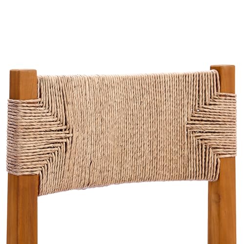 Christopher Knight Home 9 Piece Outdoor Dining Set Acacia Wood Expandable Table and 8 Light Brown Wicker Chairs Teak Finish Frame Patio Dining Furniture Set for Garden Backyard Porch Deck