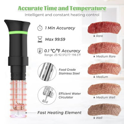 Sous Vide Cooker Machine 1000W Immersion Circulator with Recipe