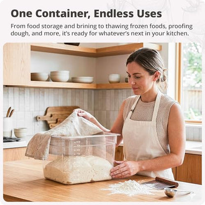 Greater Goods Sous Vide Container 12 Qt with Stainless Steel Rack, Insulation Sleeve, and Lid, (Onyx Black)
