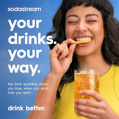 SodaStream TERRA Sparkling Water Maker, Value Bundle, CQC CO2 System, Includes 2 Quick Connect 60L CO2 Cylinders, 3 Dishwasher Safe BPA Free Bottles, 2 bubly Drops, Make your own Pepsi, White