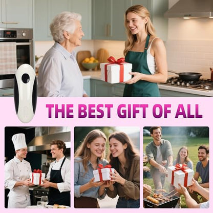 AREYCVK Rechargeable Electric Can Opener, Portable Gadgets Side Automatic Opener Can Food Safety,Smooth Edged for Seniors with Arthritis for All CanSizes (Black &White)