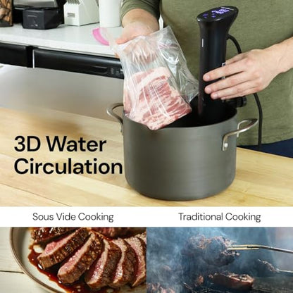 The Lab Made iVide 2.0 Sous Vide Cooker, 1200W WiFi Immersion Circulator, 0.1° Precision, Up to 30L Water Bath