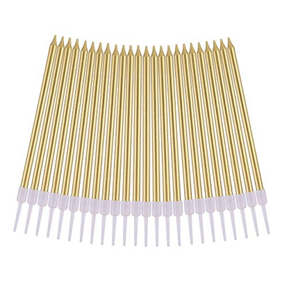 PHD CAKE Gold Long Thin Metallic Birthday Candles, Cake Candles, Birthday Parties, Wedding Decorations, Party Candles, Cake Decorations