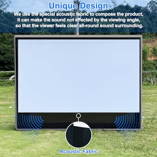 SAYOK 10FT(120IN) Inflatable Projector Screen for Outdoor Movies, Pool Parties & Backyard, Waterproof TPU Material, No Need Constant Inflating, Portable Movie Screen for Projector