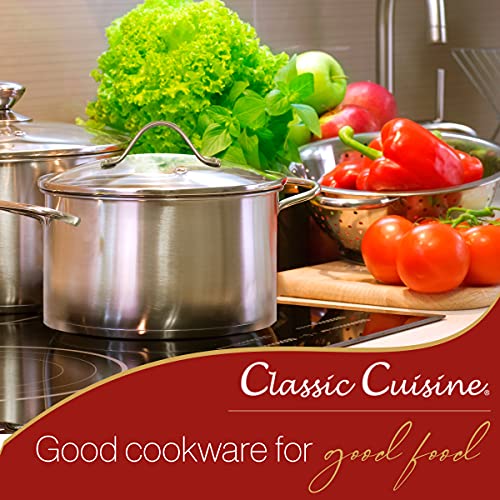 6 Quart Stock Pot-Stainless Steel Pot with Lid-Compatible with Electric, Gas, Induction or Gas Cooktops-Cookware by Classic Cuisine
