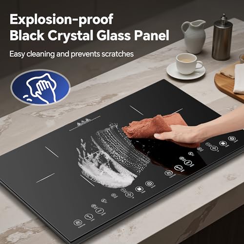 Portable Double Induction Cooktop, 1800W 2 Burner Induction Burner