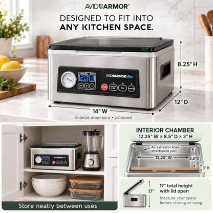 Avid Armor USV20 Chamber Vacuum Sealer Machine – High-Volume 11.5” Sealer
