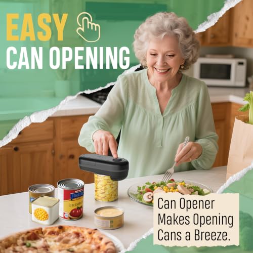 One Touch Electric Can Opener with Smooth Edge