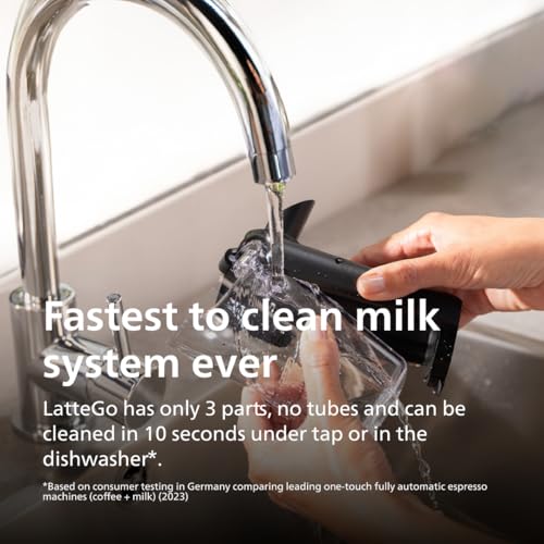 Philips 3200 Series Fully Automatic Espresso Machine, LatteGo Milk Frother, 5 Coffee Varieties, Intuitive Touch Display, 100% Ceramic Grinder, AquaClean Filter, My Coffee Choice, Black (EP3241/54)
