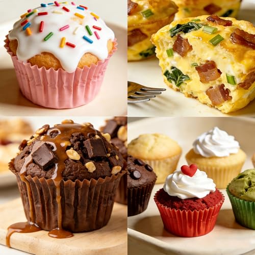 Silicone Muffin Pan, 6-Cup Nonstick Silicone Muffin Pans for Baking, Food-Grade Cupcake Pan for Oven, Microwave, Dishwasher Safe, BPA-Free Silicone Baking Mold for Muffins, Cupcakes, Egg Muffins