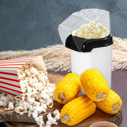 OUNONA Electric Hot Air Popcorn Maker Home Air Popper Popcorn Machine with Measuring Cup Compact Small Electric Popper for Movie Nights Party Snacks Us Plug
