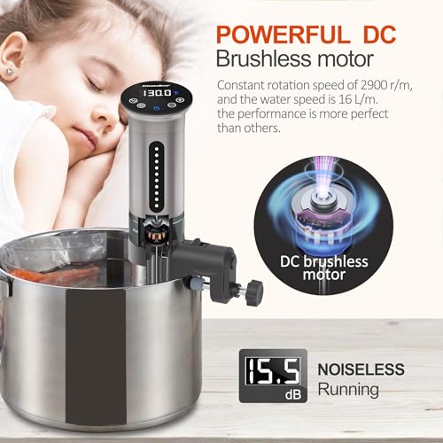KitchenBoss Sous Vide Cooker Machine | 1100 Watts IPX7 Waterproof Sous-Vide G310/Silver | Suvee Cooker | Accurate Temperature Control Sous Vide Digital Display | Thermal Immersion Circulator