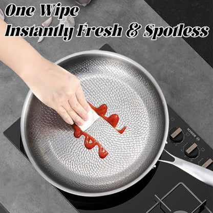 ASHPWD Titanium Frying Pan for Cooking, Hammered Non-Stick Titanium Pan with Lid, Scratch-Resistant & Durable Titanium Skillet for Healthy Cooking (9inch)