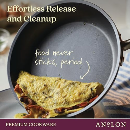 Anolon Accolade Forged Hard Anodized Nonstick Pots & Pans - Induction Cookware Set - 12 Piece - Moonstone Gray